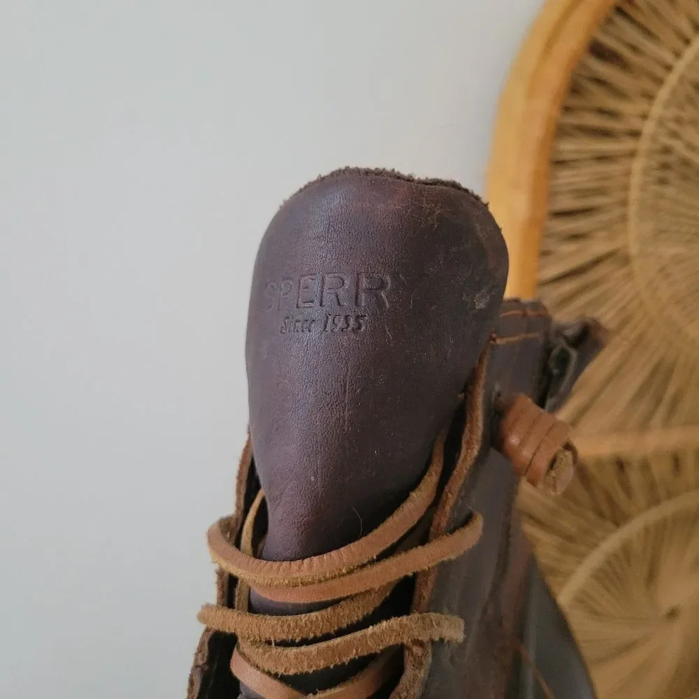 Sperry Topsider Saltwater Waterproof Leather Duck Boot Brown 10M